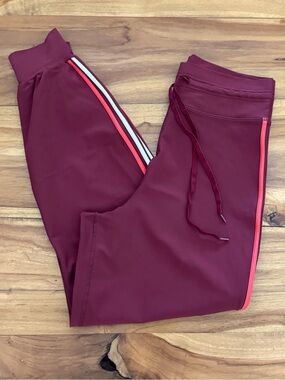 The Upside Burgundy Jogger Pants with Side Stripe